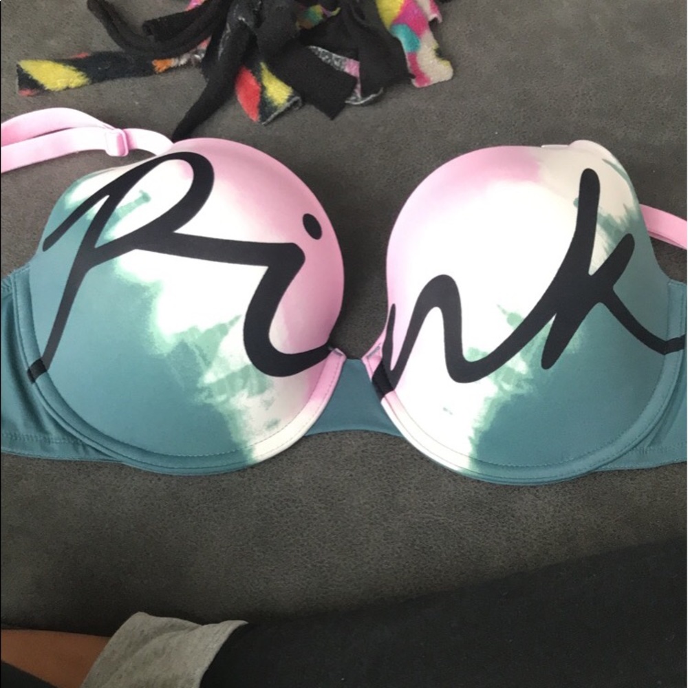 Victoria’s Secret Green & Pink T-Shirt Push Up Bra